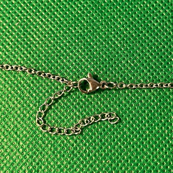 Purple Sky with Moon & Silhouette Tree Silver Tone Rectangular Pendant Necklace - Picture 5 of 5